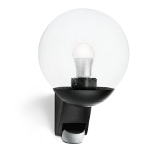 STEINEL L 585 S 005535 IP 44 black / clear светильник с датчиком движения настенный уличный E27 1х60 Вт Steine