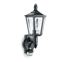STEINEL L 15 S 617813 IP 44 black / clear светильник с датчиком движения настенный уличный E27 1х60 Вт Steinel